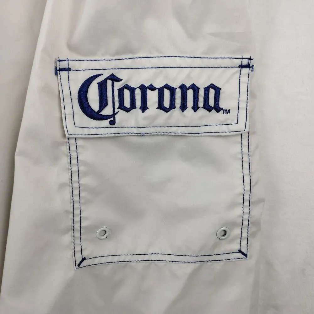 Corona Beer Board Shorts Mens Size 2XL 38 Blue White Colorblock Swim Suit VTG